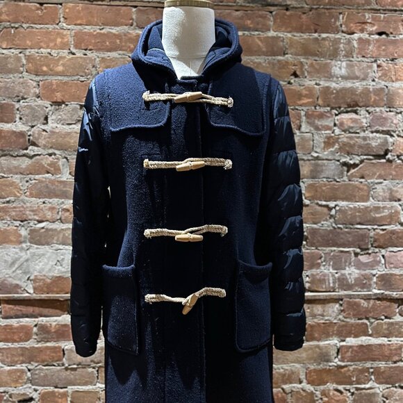 Moncler Wool Duffle Coat with Down-Filled Sleeves - Picture 1 of 11